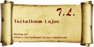 Teitelbaum Lajos névjegykártya